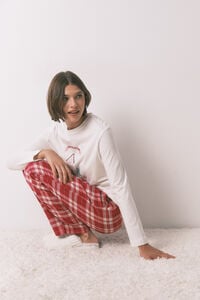 Women'secret Cal&ccedil;as compridas de estampado xadrez vermelho