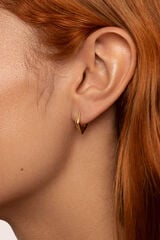 Singularu Loose Hoop Earring Point Gold Plated estampado