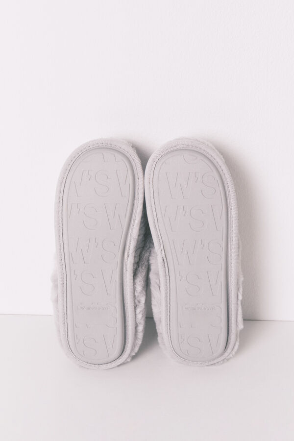 Women'secret Chinelos de quarto de pele com estampado animal cinzento