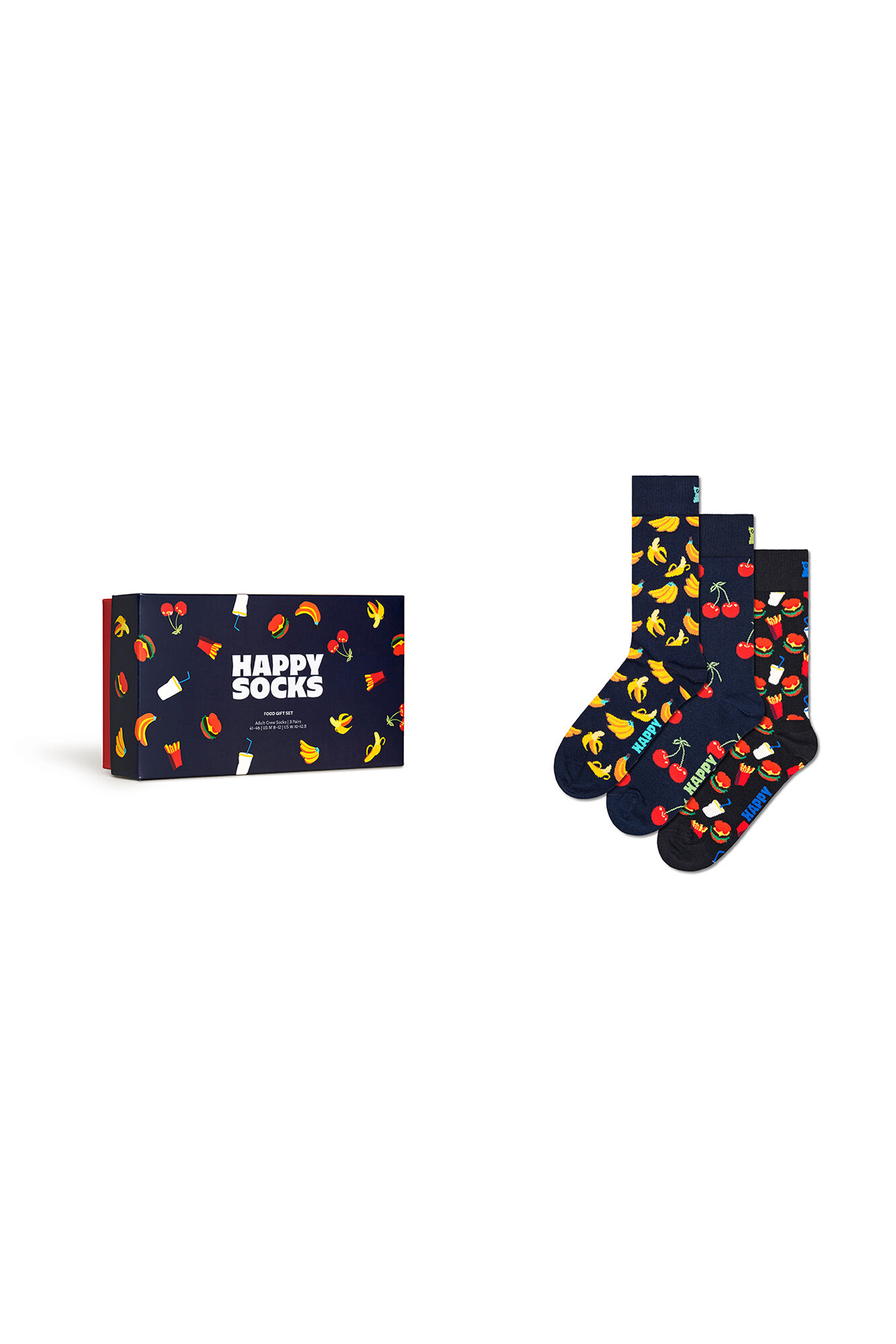 Happy Socks Pacote de 3 meias com comida