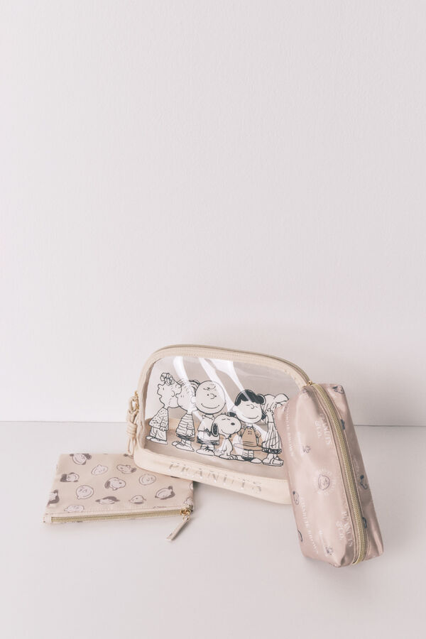 Women'secret Pacote com 3 bolsas de higiene com estampado do Snoopy cru