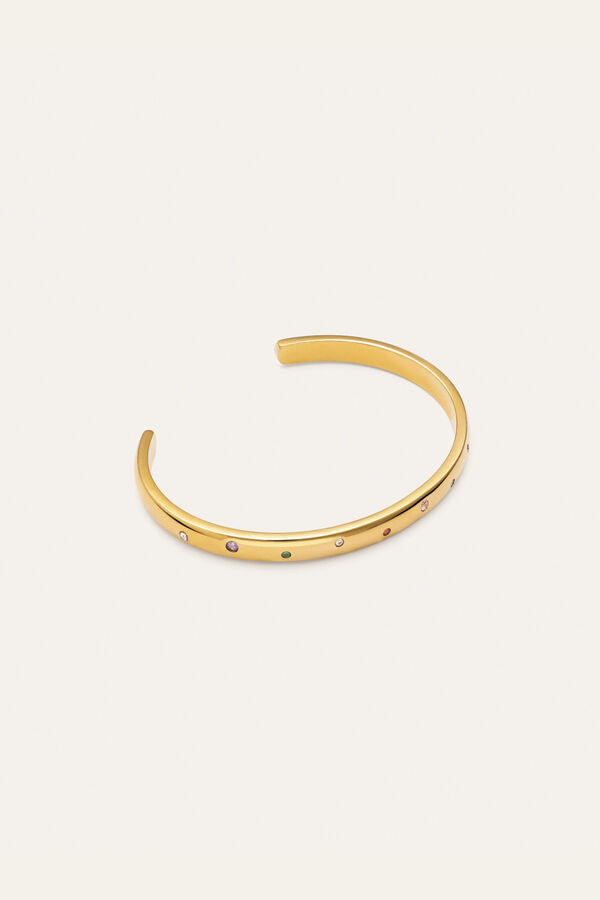 Singularu Brazalete Curve Rainbow Acero Ba&ntilde;o Oro amarillo
