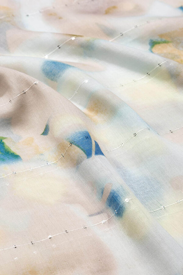 Vilanova Pa&ntilde;uelo con Estampado Floral Brillante blanco