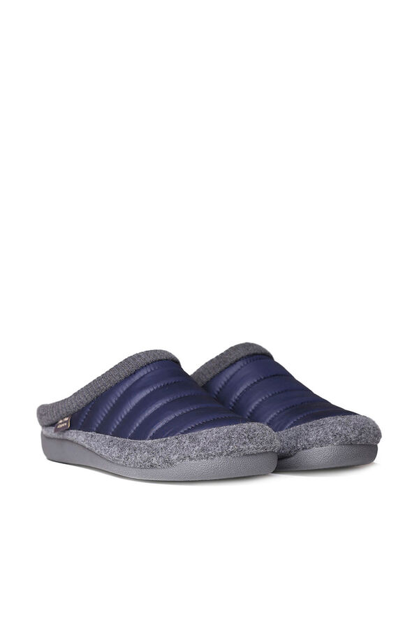 Toni Pons Chinelo para homem estilo tamanco feito de feltro e tecido acolchoado azul
