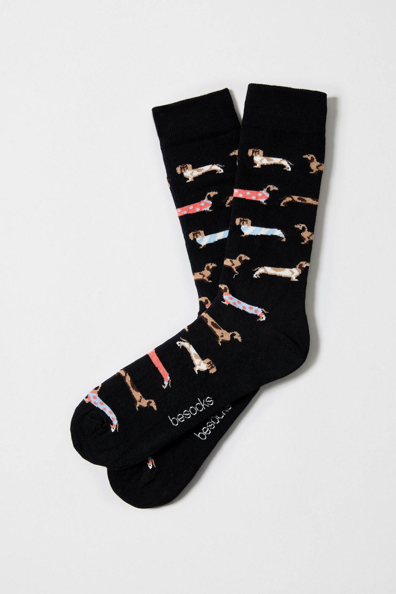 Besocks Calcetines altos Besocks de algod&oacute;n org&aacute;nico color negro