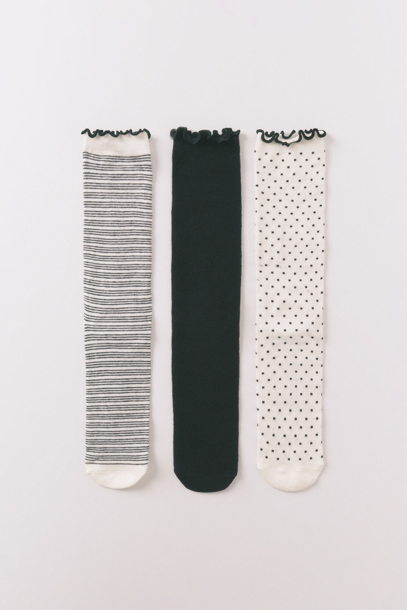 Women'secret Pack 3 calcetines largos estampado blanco y negro