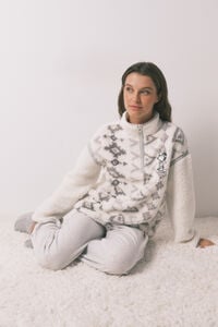 Women'secret Pijama comprido longo de borrego e polar do Snoopy 