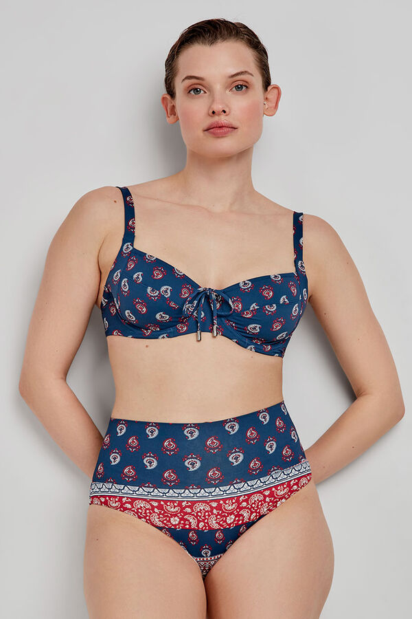 Gisela Top de biquíni com capacidade enchimento e estampado estampado