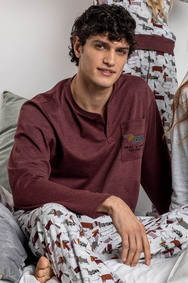 Admas Dog Home F Pijama de Carcela Masculino castanho