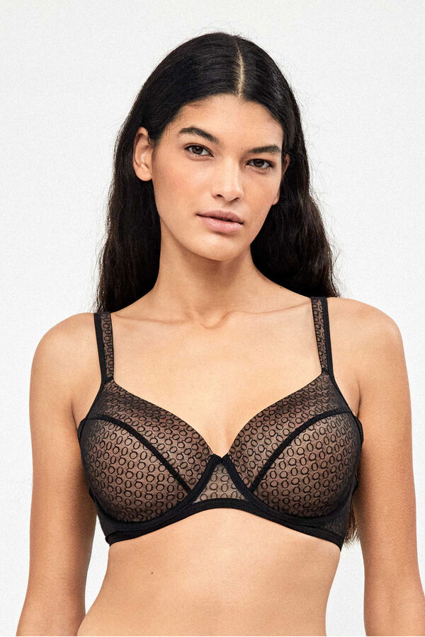 Gisela Sujetador capacidad reductor jacquard monogram negro