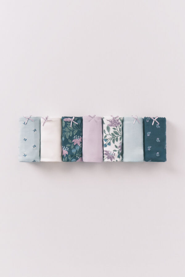 Women'secret Pacote com 7 cuecas clássicas com estampas multicoloridas estampado