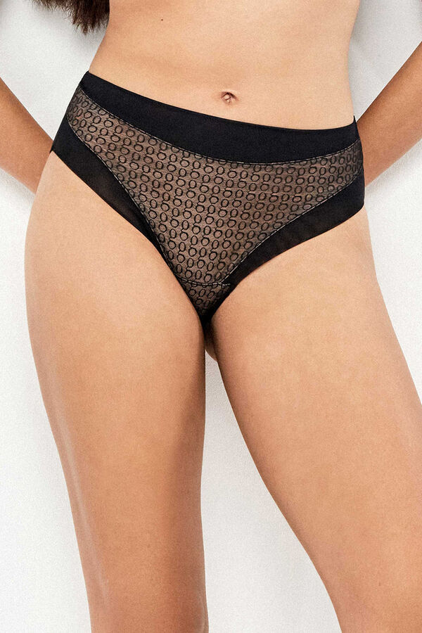 Gisela Cueca em jacquard monogram preto
