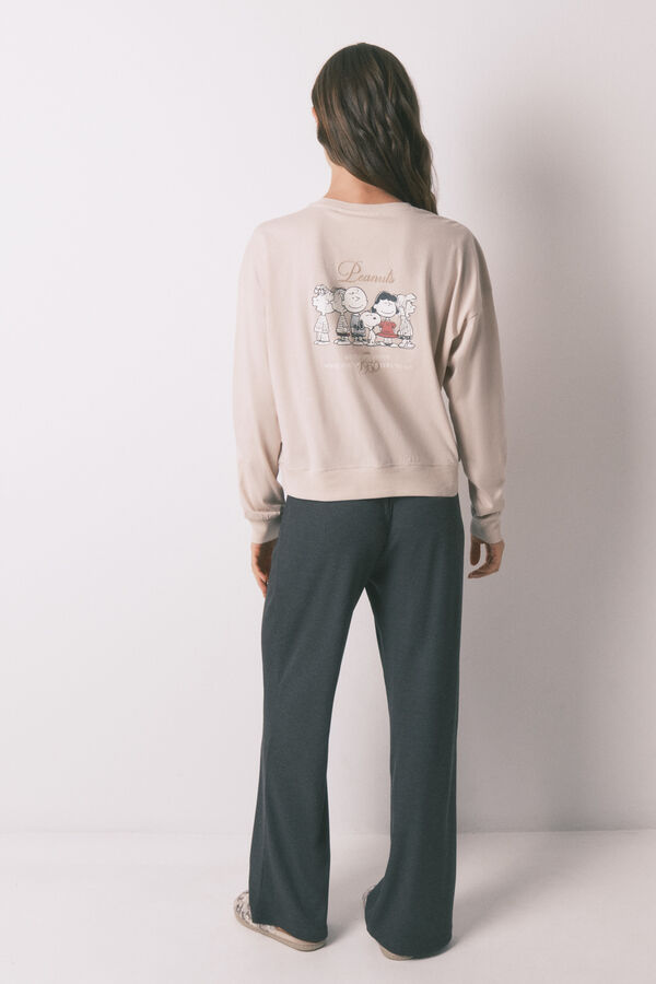 Women'secret Pijama comprido Snoopy 100% algodão bege cru