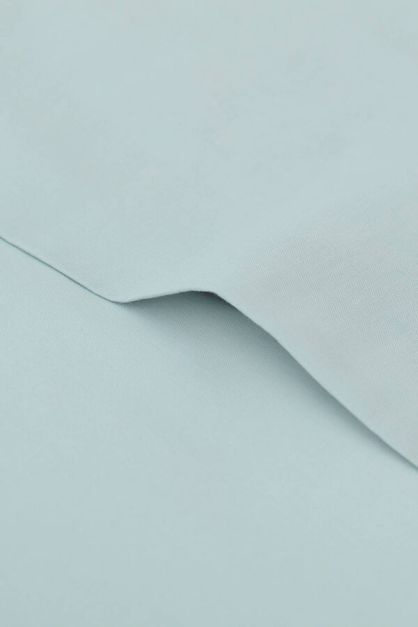 Textura Lençol algodão orgânico. Cama 180-200 cm. azul
