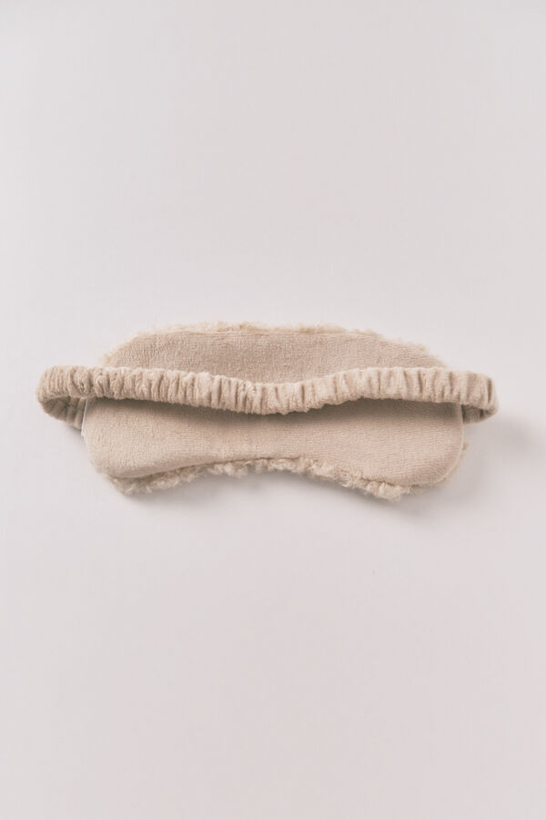 Women'secret Pacote de presente com chinelos de quarto de borrego e máscara para os olhos do Snoopy bege