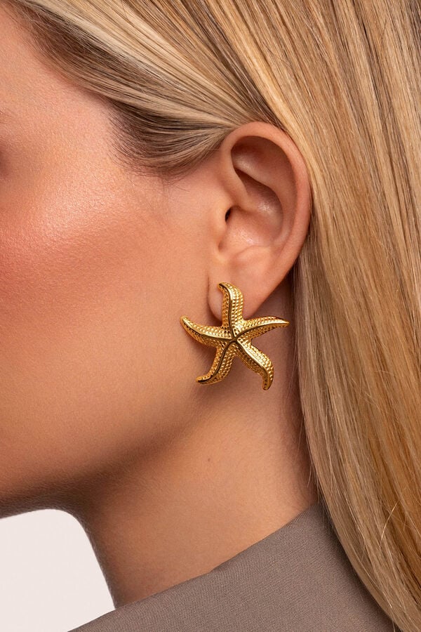 Womensecret Gold Starfish Acero Earrings printed