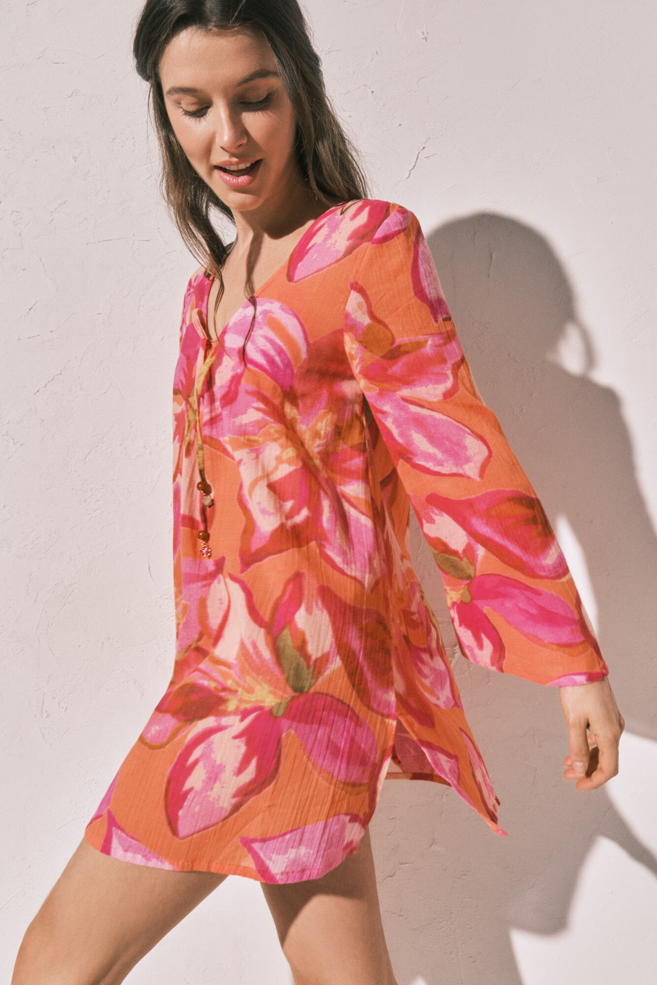 Women'secret Vestido t&uacute;nica corta estampado maxi floral