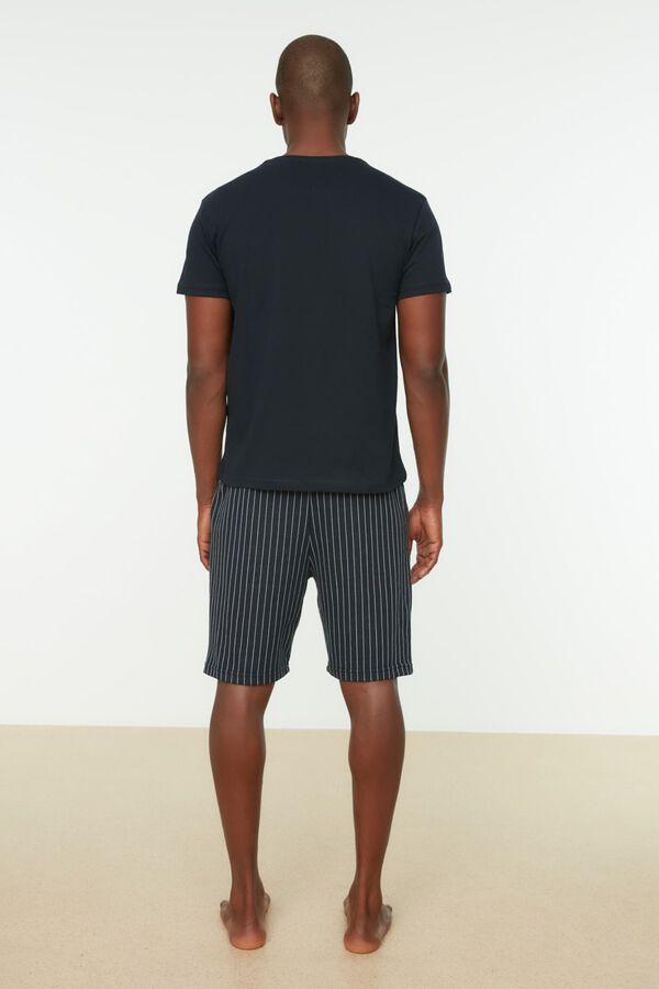 Trendyol Conjunto de pijama curto &agrave;s riscas azul