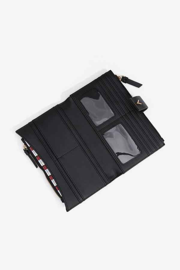 Vilanova Carteira com bolsinha estampada preto