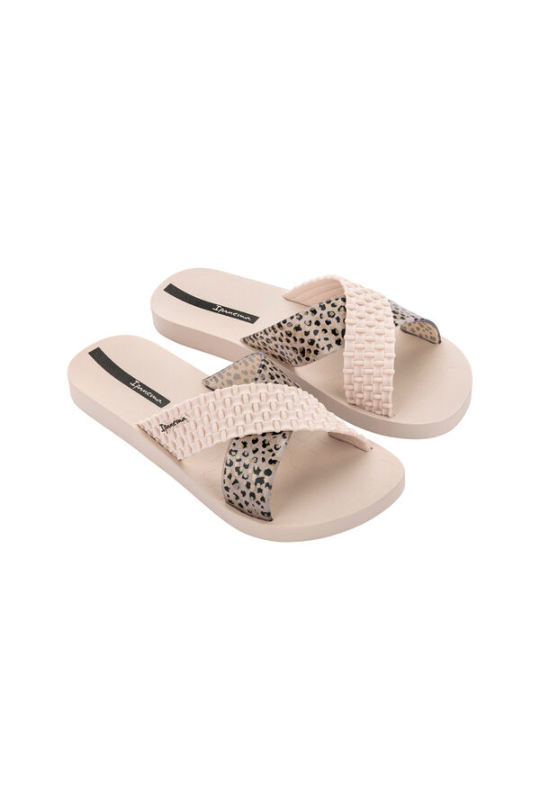 Ipanema Sand&aacute;lias cruzadas estampado animal bege
