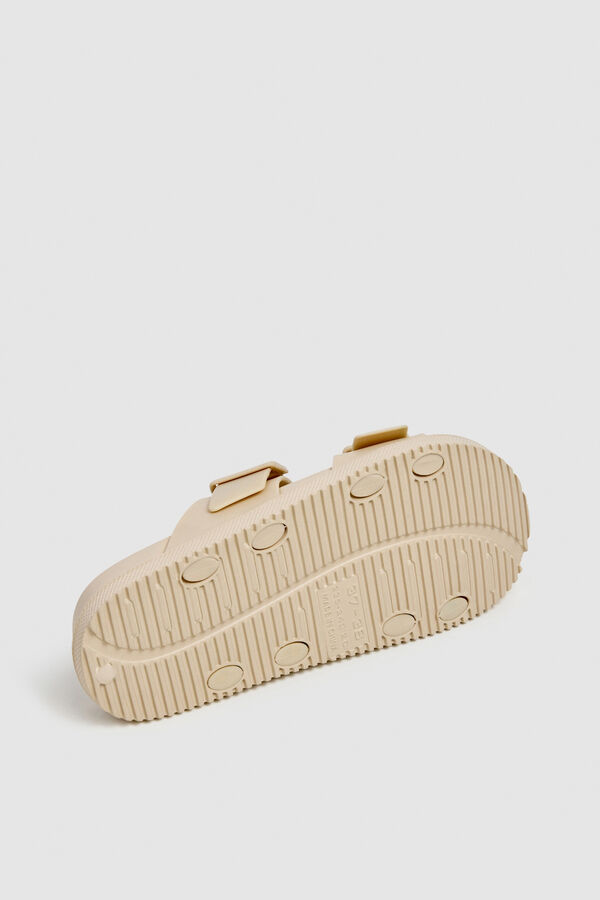 Pepe Jeans Sand&aacute;lia de tiras duplas com tachas bege