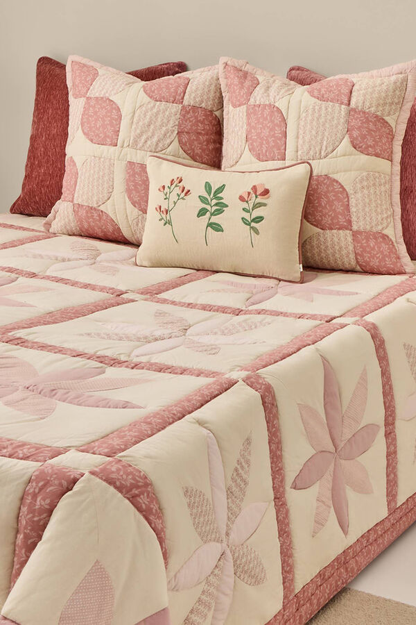 Textura Edredón de patchwork tradicional rosa