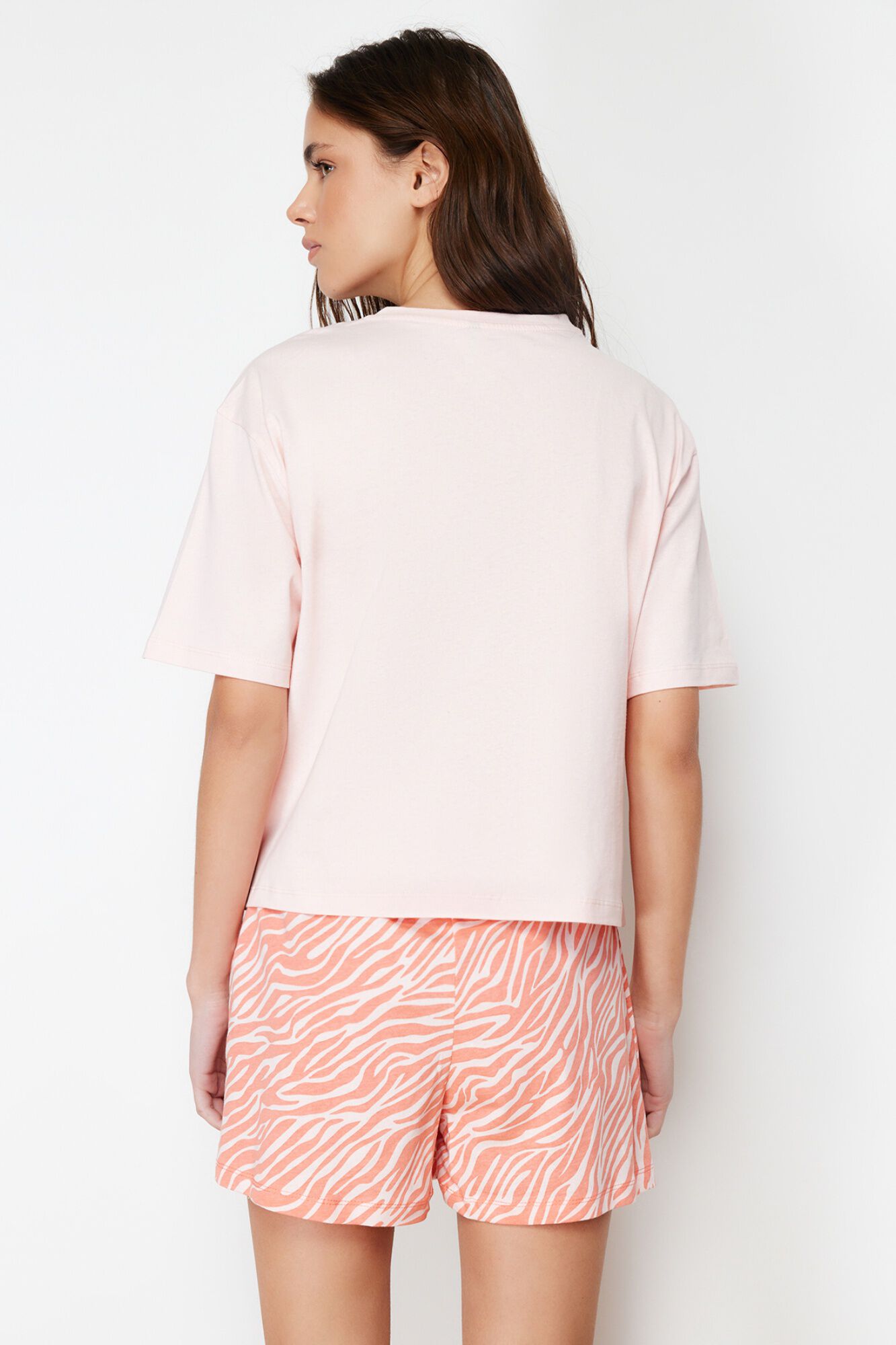 Trendyol Conjunto de pijama curto estampado animal