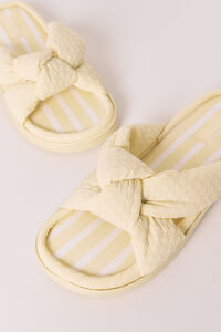 Women'secret Chinelos de quarto com la&ccedil;ada volumosa amarelo