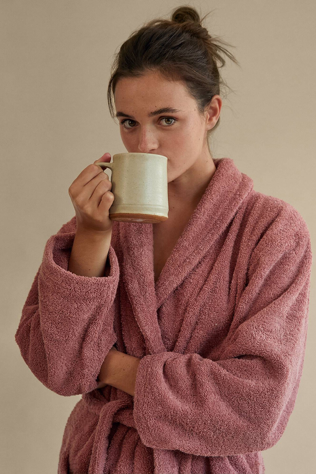 Textura Roup&atilde;o de banho friso 100% algod&atilde;o