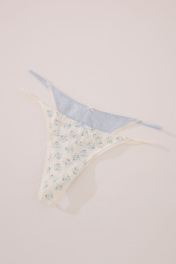 Women'secret Pack of 2 cotton thongs  white