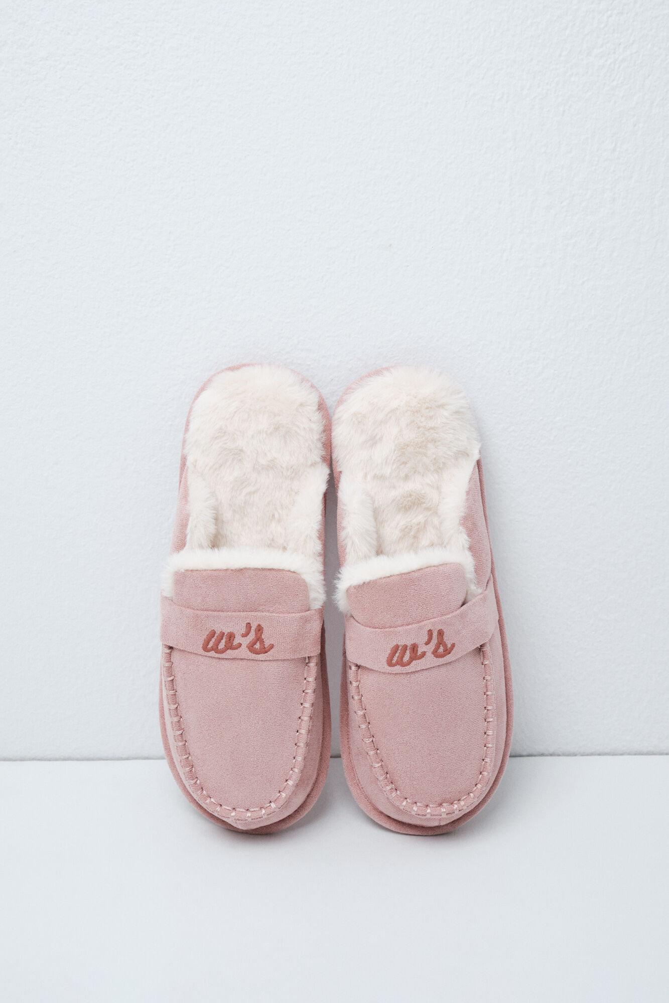 Women'secret Chinelos de quarto mocassim forrados rosa