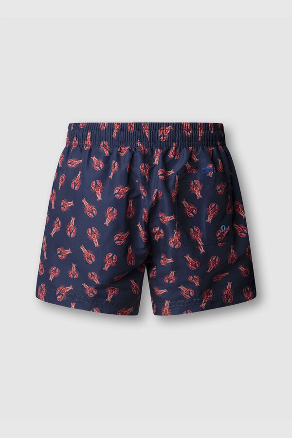Pepe Jeans Fato de banho regular com cord&atilde;o estampado lagostas azul