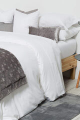 Textura Capa nórdica algodão percal. Cama 150-160 cm. branco