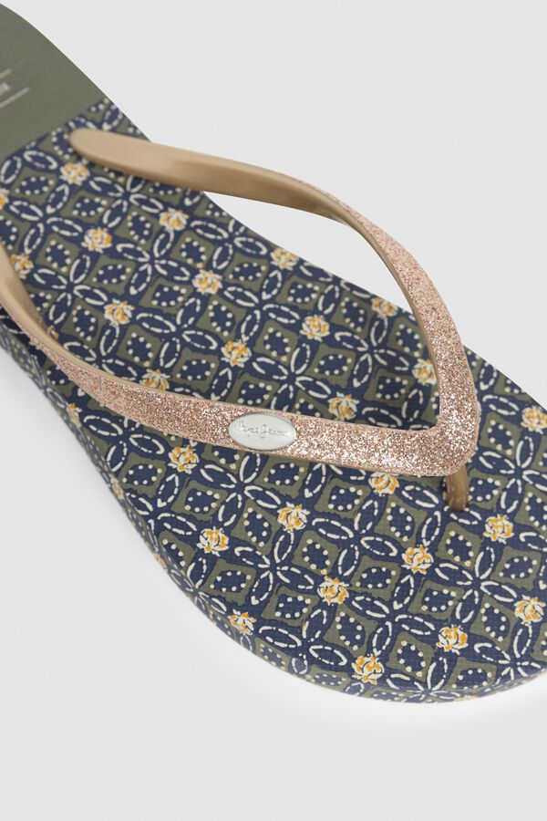 Pepe Jeans Chinelos de brilho com estampado estampado