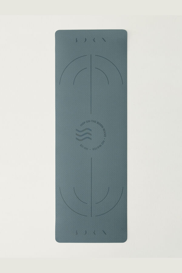Born Living Yoga Tapete Mat Wave 6 mm verde bege