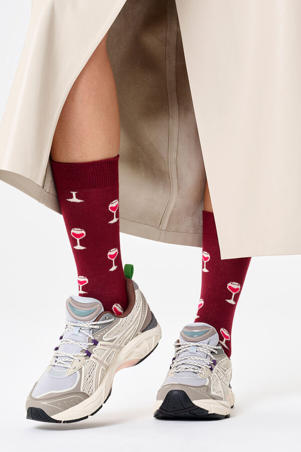 Happy Socks Unisex Glass Of Wine Socks printed