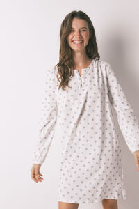Women'secret Camisa de dormir floral 100% algodão de manga manga