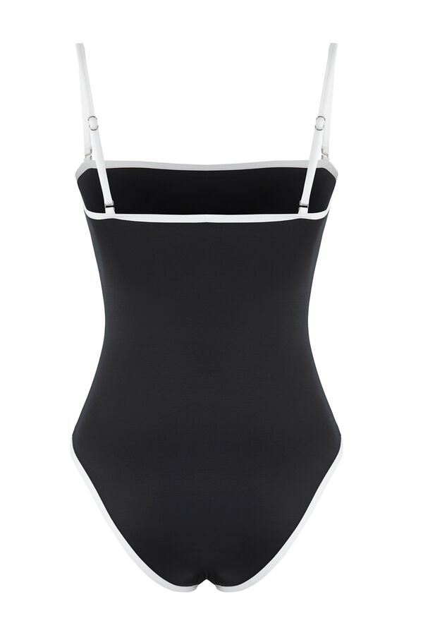 Trendyol Fato de banho reto B&W minimal preto