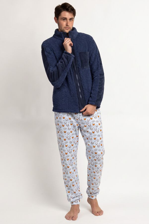 Admas Robe de homem Ski Club azul