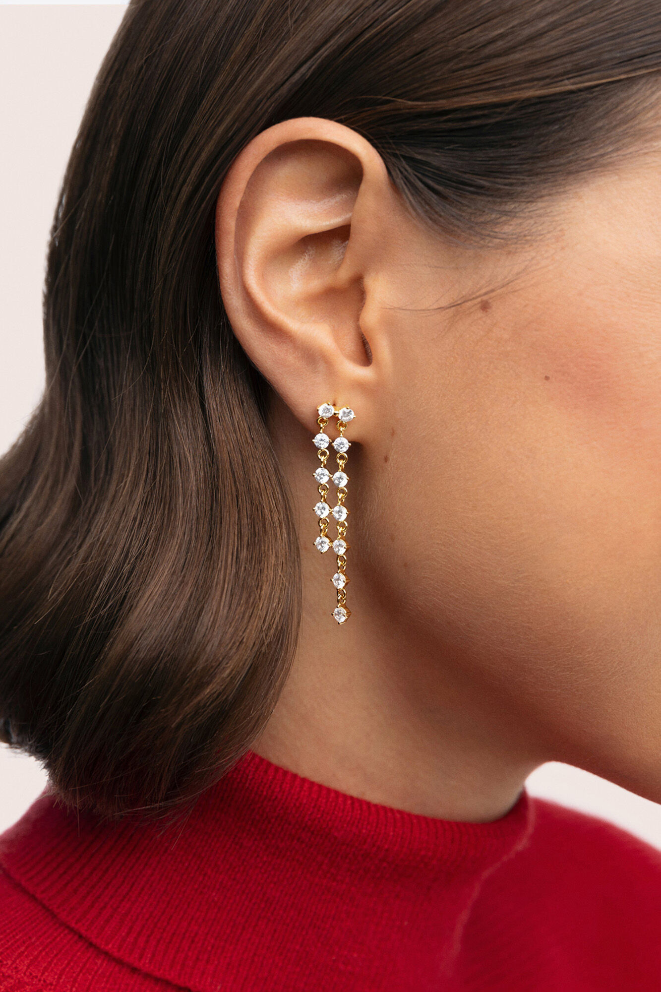 Singularu Pendientes Long Scarlett Ba&ntilde;o Oro