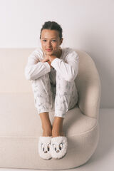 Women'secret Chinelos de quarto de borrego brancas Tweety vison