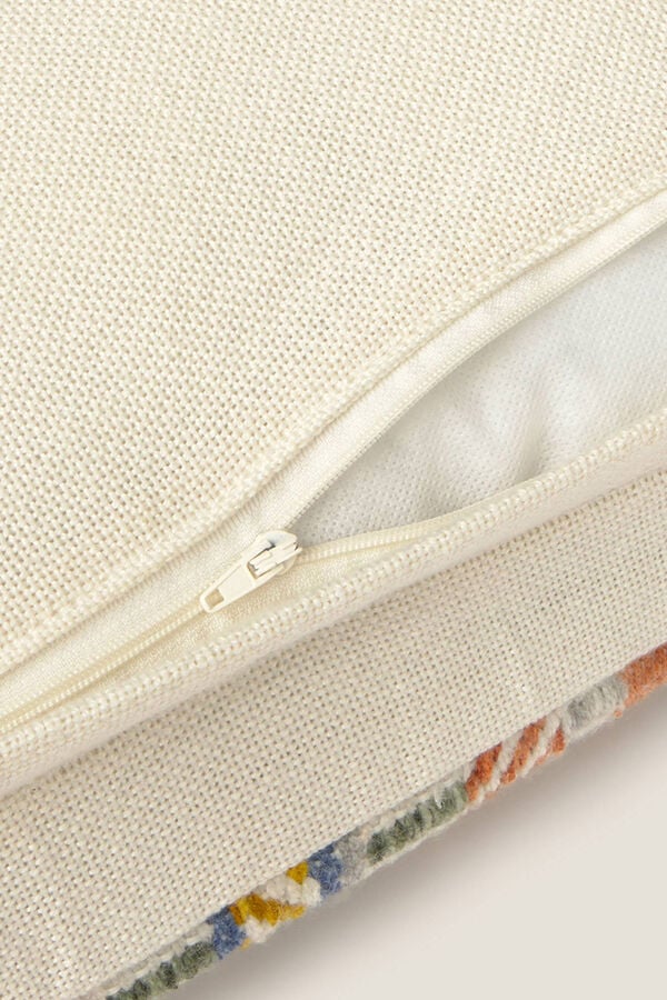 Textura Capa de almofada bordada geométrica vermelho