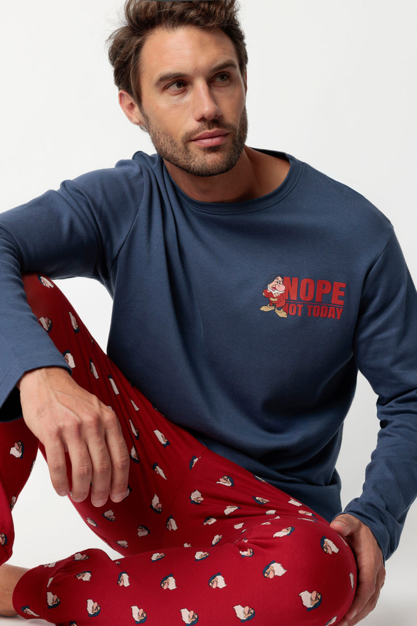 Admas Pijama comprido Grumpy 100% algod&atilde;o para homem