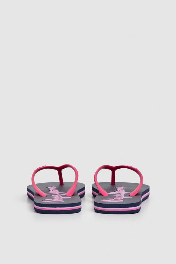 Pepe Jeans Chinelos de tiras largas com sola &agrave;s riscas rosa