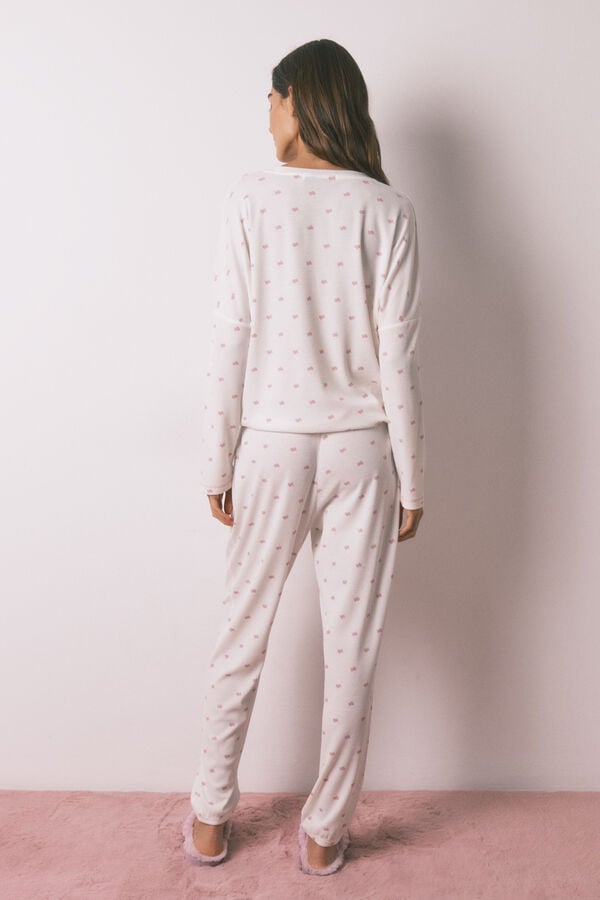 Women'secret Pijama largo La Vecina Rubia tejido Waffle blanco