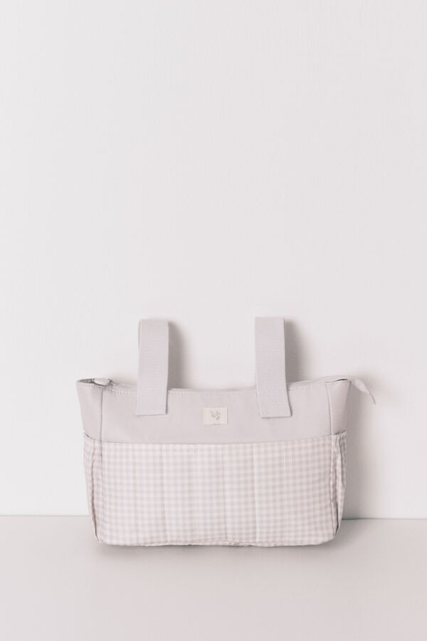 Women'secret Bolsa de nécessaire "maternity" média em xadrez cinza  cinzento