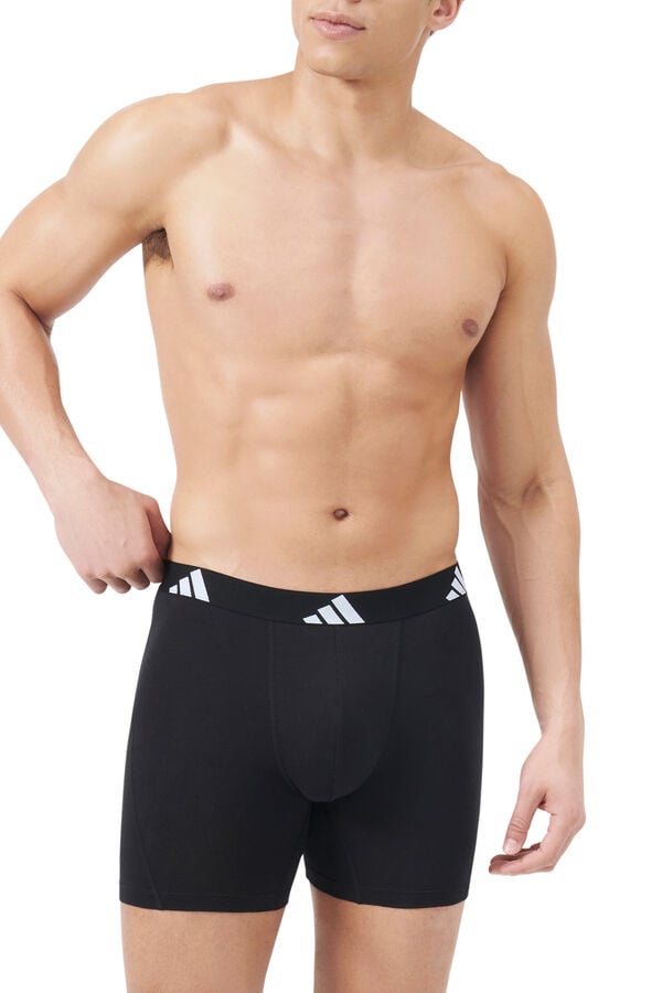 Adidas Pacote com 3 boxers longos de algodão Active Flex estampado