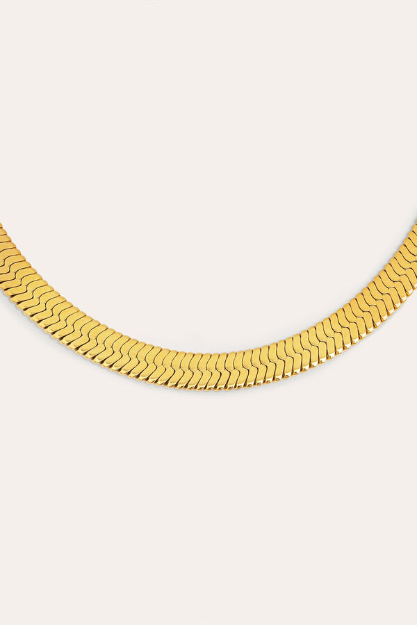 Singularu Collar Big Lisse Acero Ba&ntilde;o Oro amarillo