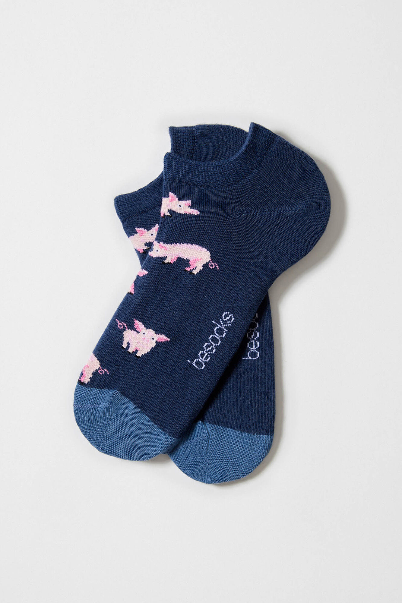 Besocks Calcetines altos Besocks de algod&oacute;n org&aacute;nico color azul