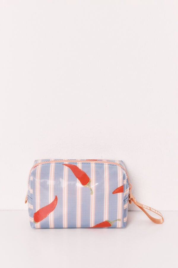 Women'secret Necessaire pequena imperme&aacute;vel estampado riscas azul